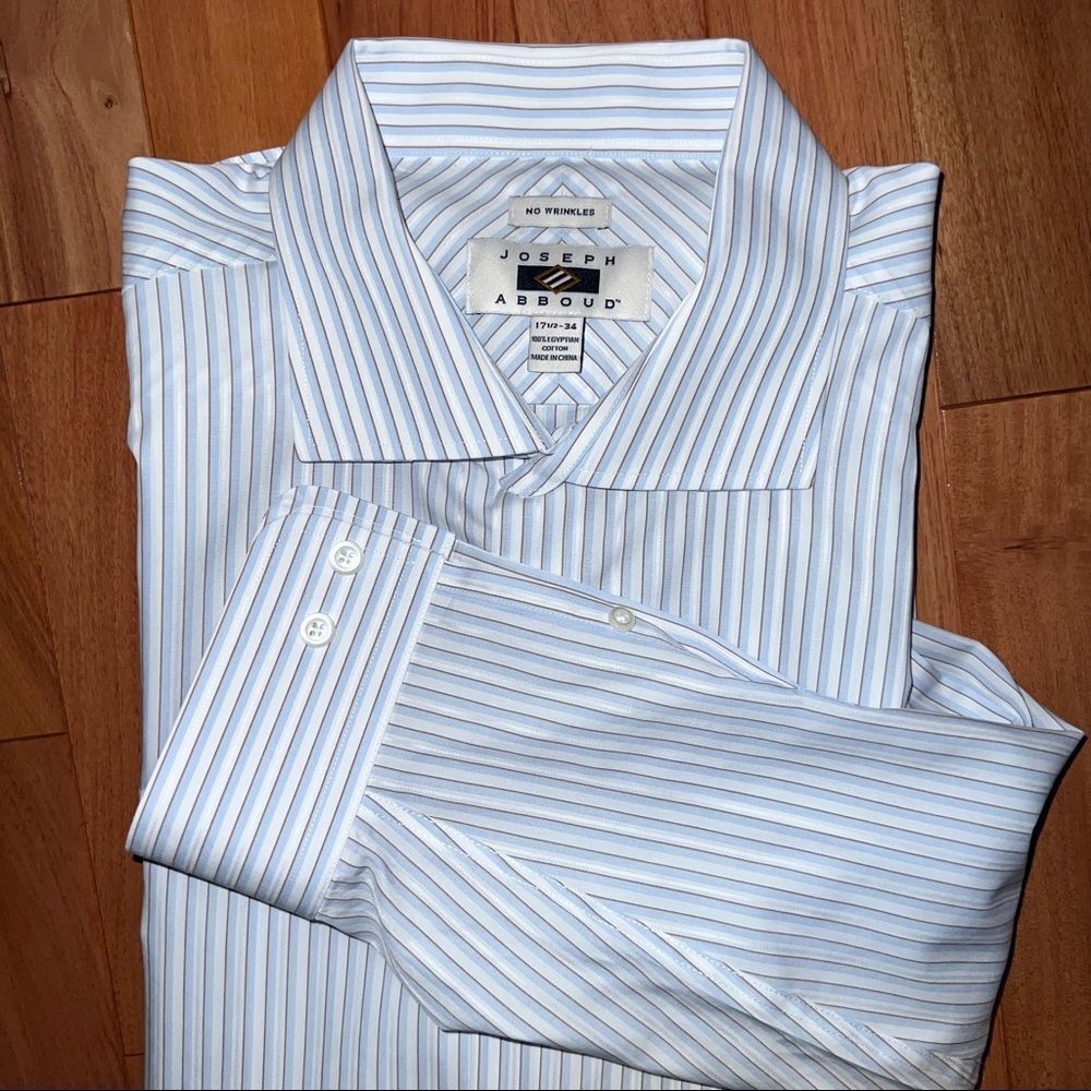 Joseph Abboud No Wrinkle Stripe Dress Shirt (17.5-34)